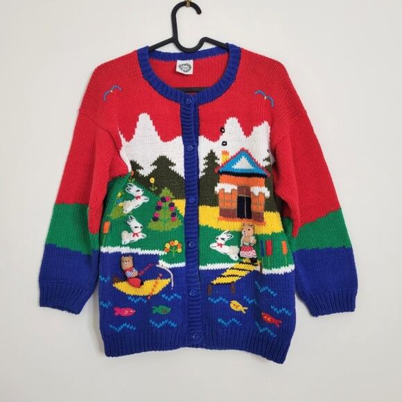 St Peter Trachten Scenic Novelty Cardigan Sweater - Picture 1 of 6